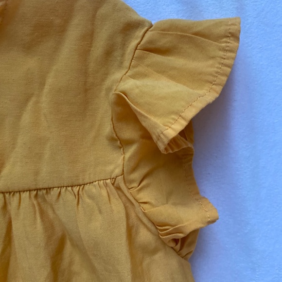 Women’s yellow ruffle babydoll mini swing dress - Picture 4 of 5